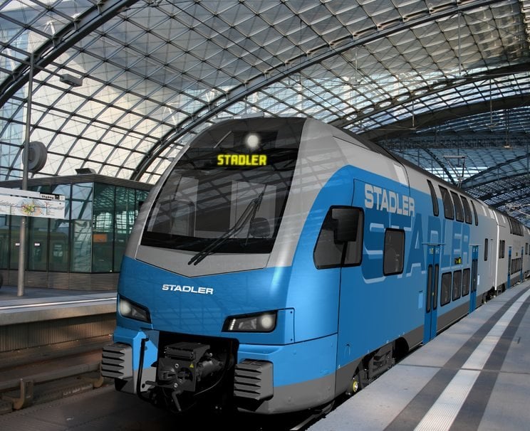 Passengers ride on ATO (Automatic Train Operation) train in Groningen, Netherlands for the first time